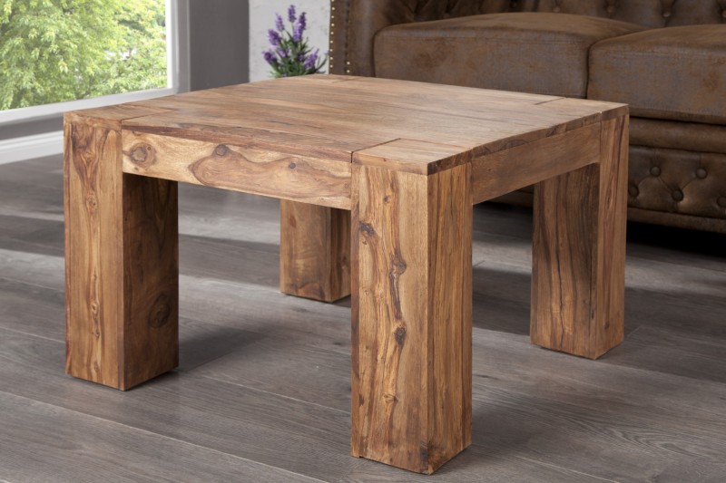 Table basse carrée 60 cm en bois massif