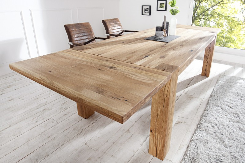 Table à manger à allonges 200-300 cm en bois massif