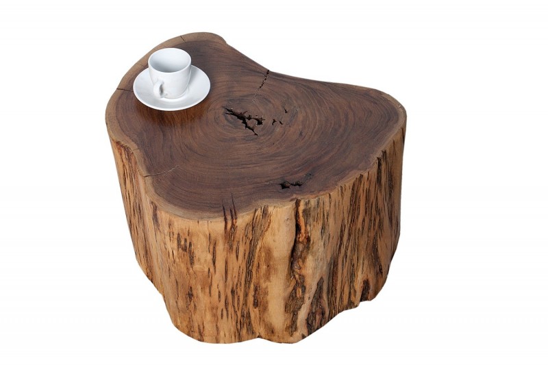 Table d'appoint 30 cm design naturel en bois massif