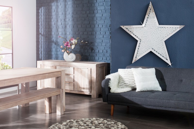 Miroir design star teinté argenté