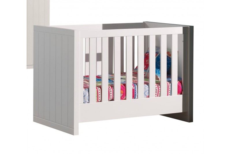 Lit pour bébé contemporain coloris blanc laqué et bois MDF