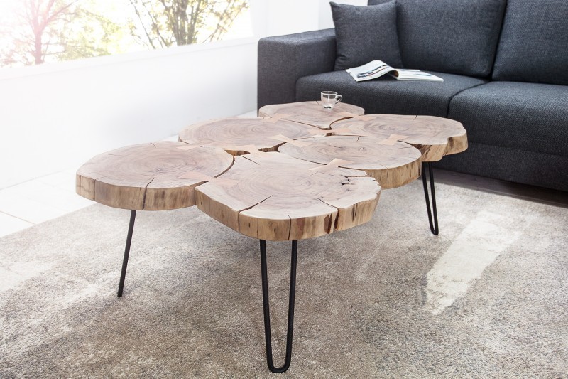 Table basse design industriel 115 cm