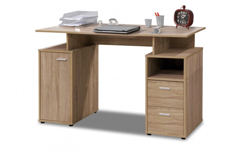 Bureau enfant avec rangement 2 tiroirs teinté sonoma