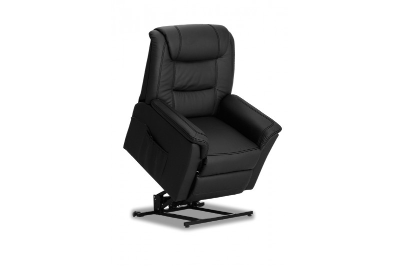 Fauteuil relax relveur moderne en simili cuir coloris noir