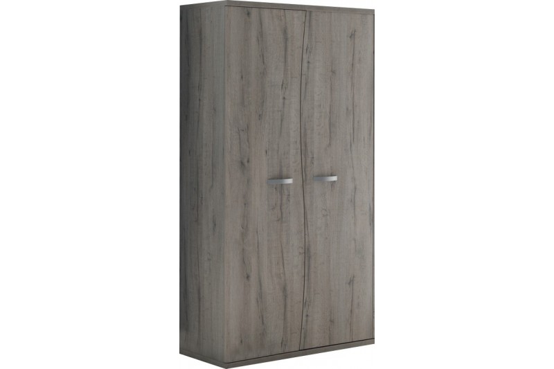 Armoire enfant à 2 portes ouvrantes coloris chêne gris