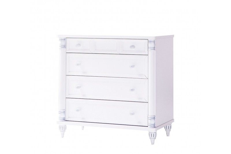 Commode blanche 4 tiroirs  style classique