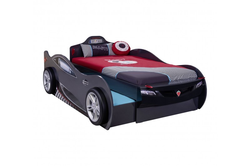 Lit voiture design pour enfant  coloris anthracite