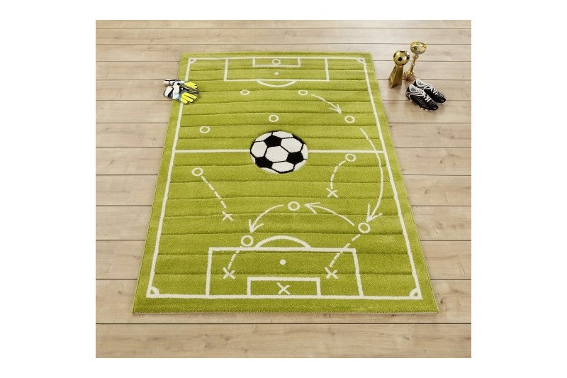 Tapis moderne (133x190 cm) design Football coloris vert