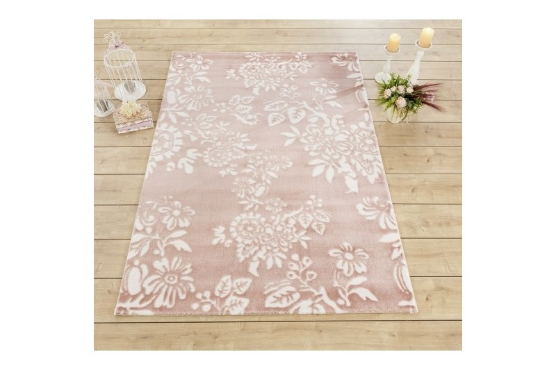 Tapis romantique (133x190cm) coloris pastel doux