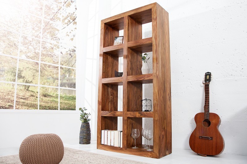 Étagère 180 cm design à 8 niches en bois massif