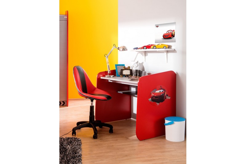 Bureau enfant / junior design Cars coloris rouge