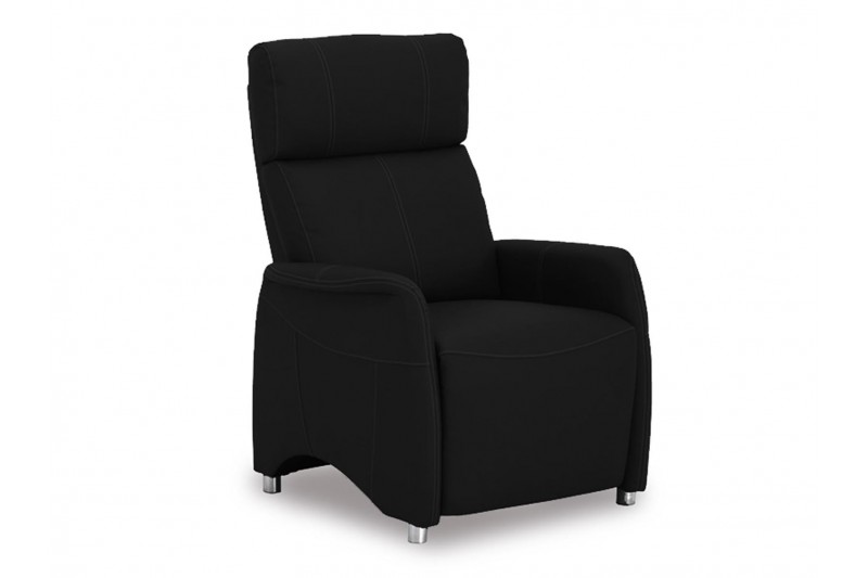 Fauteuil relax moderne de coloris Noir en simili cuir