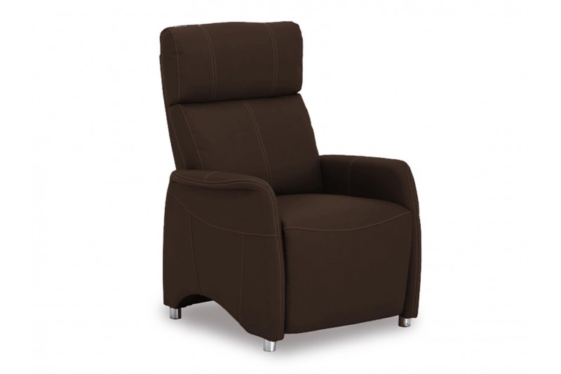 Fauteuil relax moderne coloris brun en simili cuir