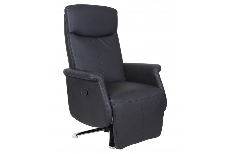 Fauteuil relax en simili cuir coloris noir