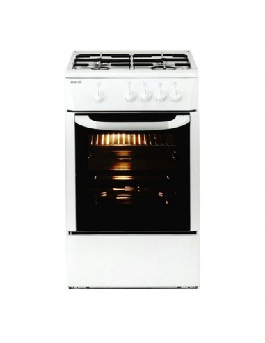 Cuisinière à Gaz BEKO 165510 CG-41009 D 9500W 50 cm Blanc