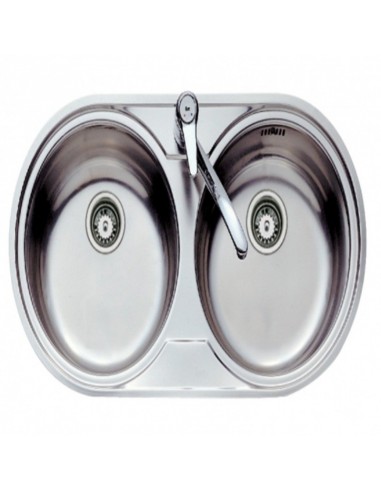 Sink with Two Basins Teka 220061 80cm Inox Silver Stainless steel