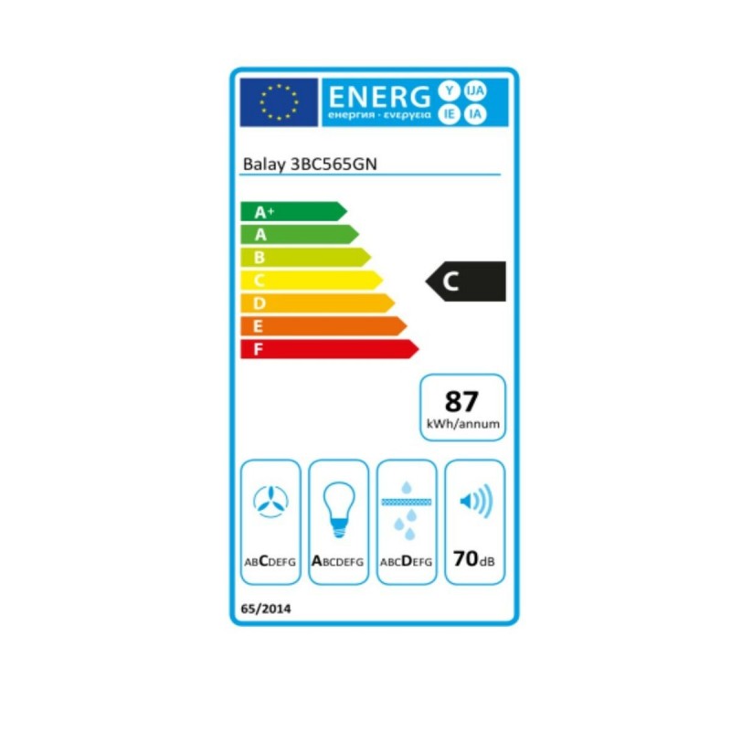 Conventional Hood Balay 3BC565GN 60 cm 530 m³/h 216W C