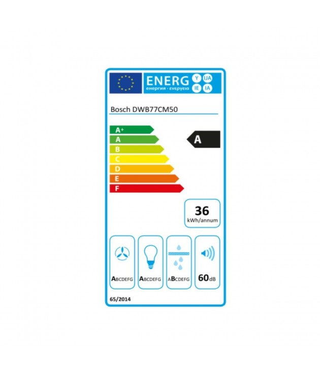 Hotte standard BOSCH DWB77CM50 70 cm 671 m³/h 140W A Acier inoxydable