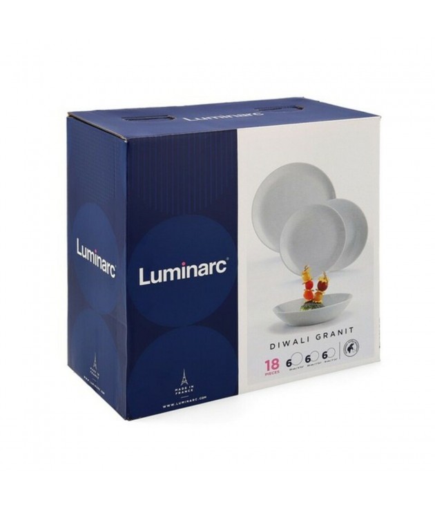 Tableware Luminarc Carine Grey Glass (18 pcs)
