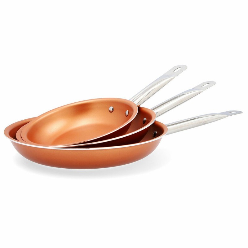 Set of Frying Pans Quid 3 Pieces Metal Copper