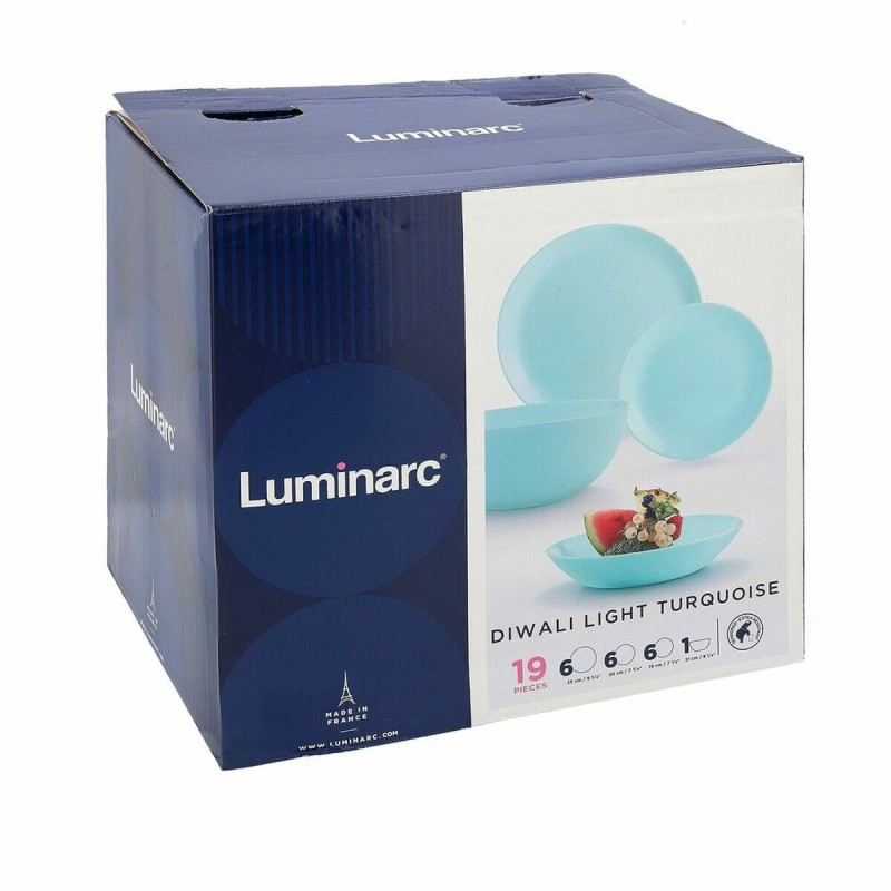 Tableware Luminarc Diwali Turquoise Glass (19 pcs)