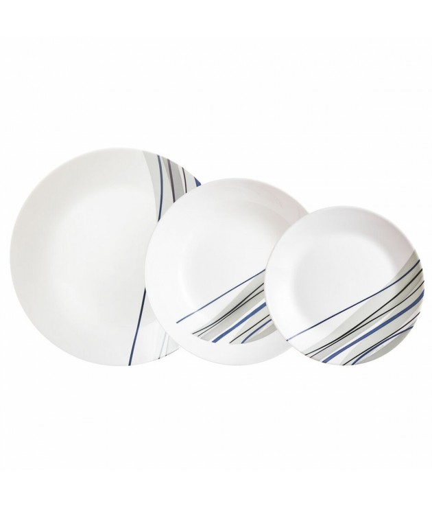 Tableware Arcopal Athenais Blue White Glass (18 Pieces)