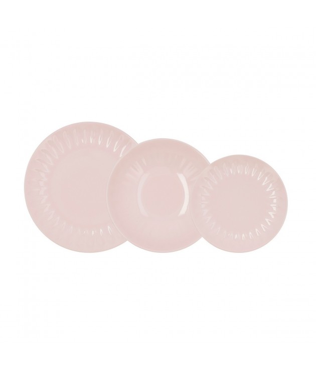 Tableware Bidasoa ROMANTIC Ceramic Pink (18 Pieces)