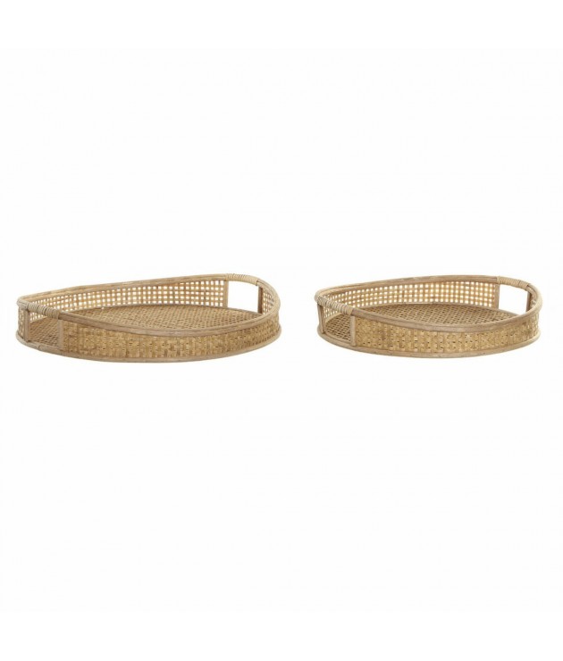 Tray DKD Home Decor Bamboo (2 pcs)