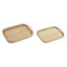 Set of trays DKD Home Decor Brown Rattan (51.5 x 36 x 7.5 cm) (44.5 x 