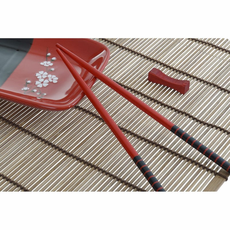 Set de sushi DKD Home Decor Céramique Bambou (12 pcs) (31 x 27 x 2,5 c
