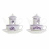 Teapot DKD Home Decor Crystal Porcelain Lilac White Lavendar (250 ml) 