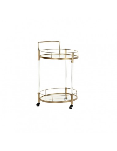 Kitchen Trolley DKD Home Decor Golden Metal Acrylic (50 x 50 x 80 cm)