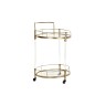 Kitchen Trolley DKD Home Decor Golden Metal Acrylic (50 x 50 x 80 cm)