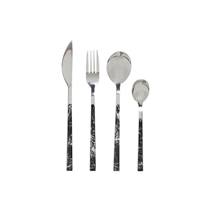 Cutlery DKD Home Decor Silver Black Stainless steel (2 x 1,2 x 22,5 cm