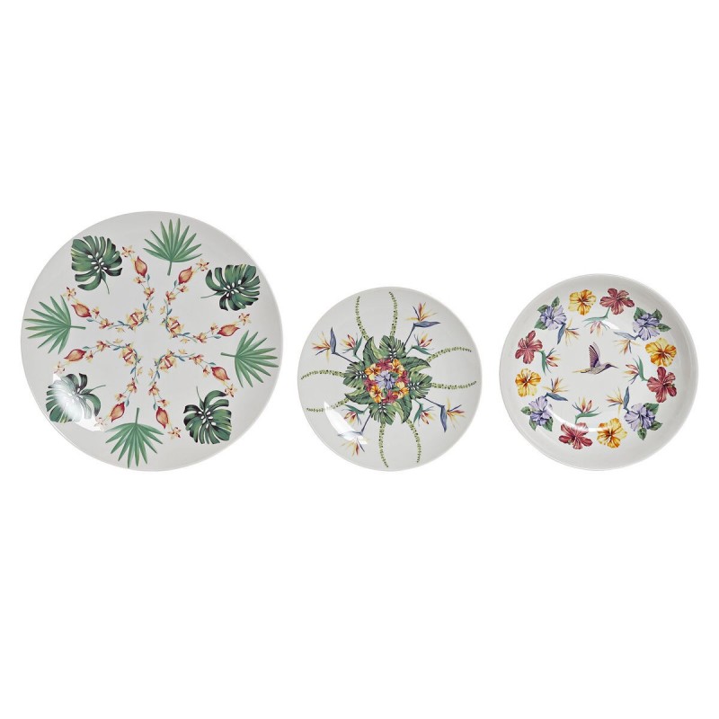 Service de Vaisselle DKD Home Decor Tropical Porcelaine (18 pcs)