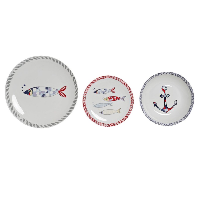 Dinnerware Set DKD Home Decor Navy Porcelain (18 pcs)