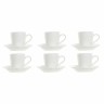 Piece Coffee Cup Set DKD Home Decor White Stoneware (90 ml)