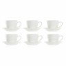 Piece Coffee Cup Set DKD Home Decor White Stoneware (150 ml)