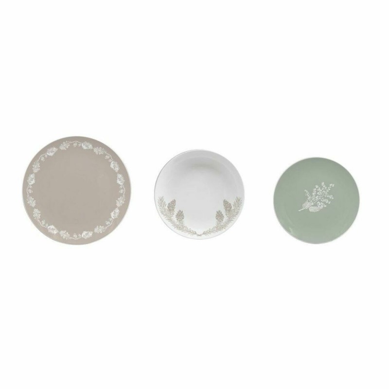 Plate set DKD Home Decor Porcelain 18 Pieces (27 x 27 x 3 cm)