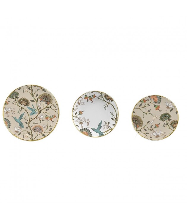 Plate set DKD Home Decor Porcelain 18 Pieces (27 x 27 x 3 cm)