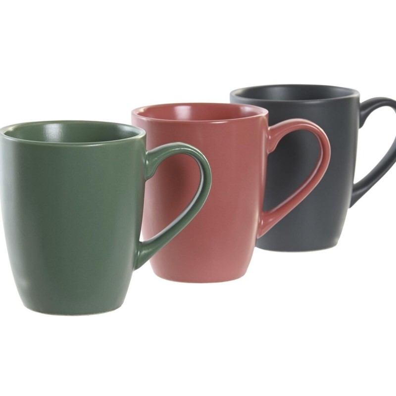 4 Piece Mug Set DKD Home Decor Natural Pink White Green Dark grey Ston