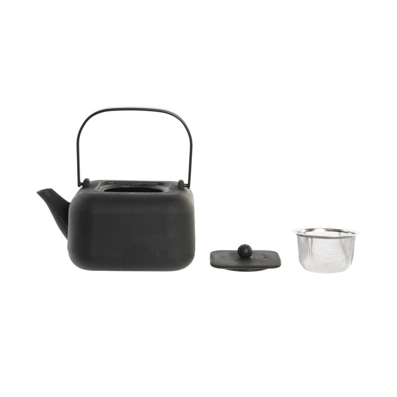 Teapot DKD Home Decor Black Stainless steel White (1,2 L) (2 Units)