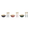 Salad Bowl DKD Home Decor Set of 3 games Bamboo (30 x 30 x 12,5 cm) (3