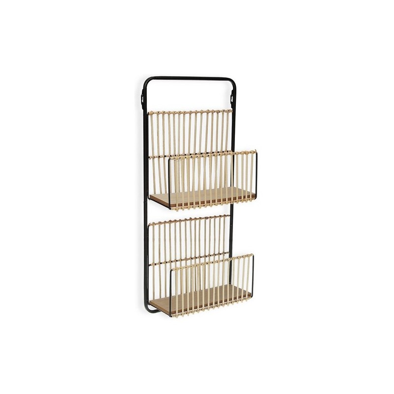 Étagère Versa Métal Rotin Bois MDF (12 x 68 x 32 cm)