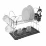 Draining Rack for Kitchen Sink Versa Plates Grey Double Steel Iron pol