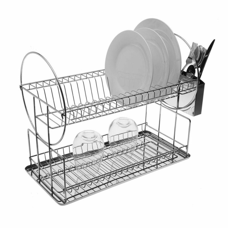 Draining Rack for Kitchen Sink Versa Plates Double Steel Iron polyprop