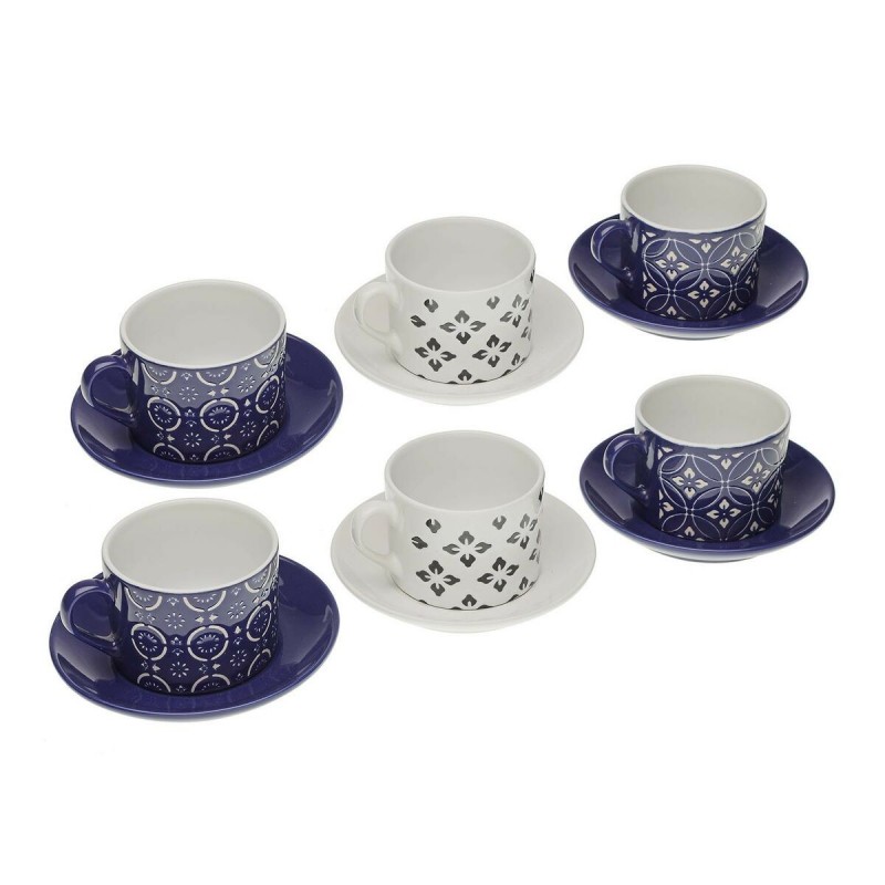 Lot de tasses avec soucoupes Versa Regina Céramique (8,6 x 6,4 x 9,2 c