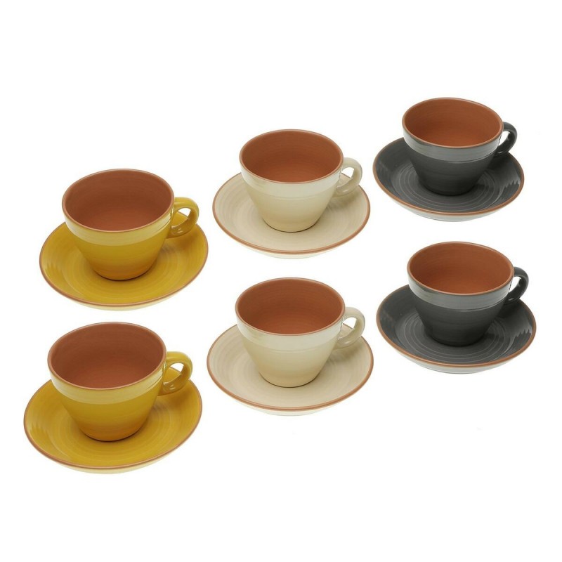 Lot de tasses avec soucoupes Versa Corin Céramique (5 x 5,2 x 5 cm) (6