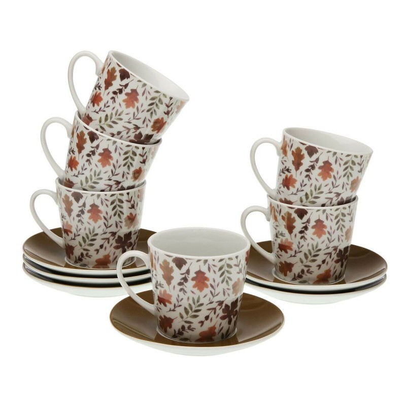 Lot de tasses avec soucoupes Versa Aia Porcelaine (6 Pièces) (9 x 14 x