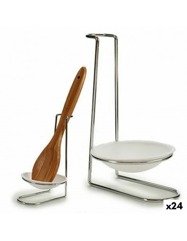 Spoon Rest Silver White Iron polypropylene (10 x 18 x 11 cm) (24 Units